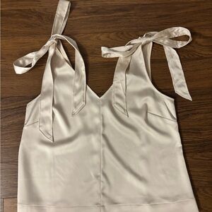 NWOT H&M Elegant Beige Women's Top with Bow Straps